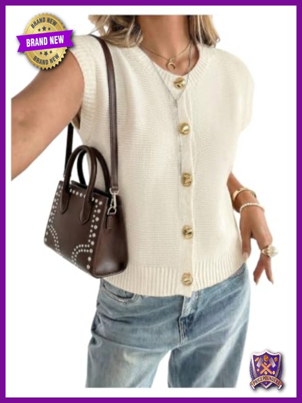 Women's Button Down Sweater Vest Sleeveless Knit Tank Cardigan
